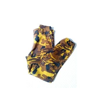 Vintage yellow high waisted camo pants